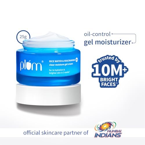 Plum 2% Niacinamide & Rice Water Face Moisturizer | Lightweight Gel Cream for Oil-Free Hydration & Bright-Looking Skin | Fragrance-Free | Vegan | 25 g : Beauty & Personal Care - Image 2