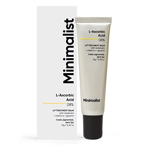 Minimalist 8% L-Ascorbic Acid Lip Treatment Balm with Vitamin E, Radianskin & Glycerine for Pigmented & Dark Lips | 12 gm : Beauty & Personal Care