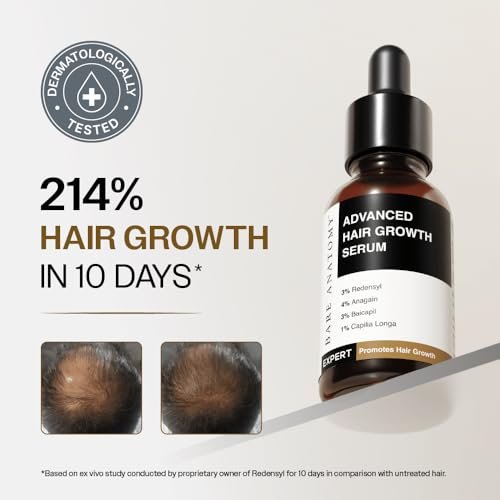 Bare Anatomy Advanced Hair Growth Serum| 3% Redensyl - 2x Better Results than Minoxidil | + 4% Anagain + 3% Baicapil | Rosemary, Biotin | Hair growth & Hair fall control serum for Women & Men | 30mL : Beauty & Personal Care - Image 3