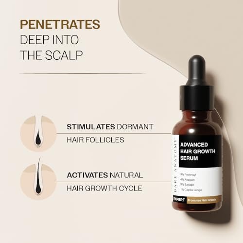 Bare Anatomy Advanced Hair Growth Serum| 3% Redensyl - 2x Better Results than Minoxidil | + 4% Anagain + 3% Baicapil | Rosemary, Biotin | Hair growth & Hair fall control serum for Women & Men | 30mL : Beauty & Personal Care - Image 7