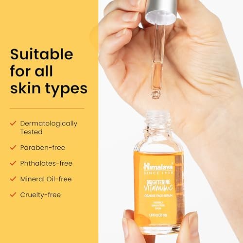 Himalaya Brightening Vitamin C Orange Face Serum, with Niacinamide, Hyaluronic Acid & Tangerine Peel Extract for Visibly Enhanced Luminosity and Brighter Skin, Lightweight Formula, 1.0 fl oz (30 mL) : Beauty & Personal Care - Image 8