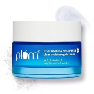 Plum 2% Niacinamide & Rice Water Face Moisturizer | Lightweight Gel Cream for Oil-Free Hydration & Bright-Looking Skin | Fragrance-Free | Vegan | 25 g : Beauty & Personal Care
