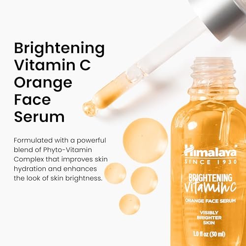 Himalaya Brightening Vitamin C Orange Face Serum, with Niacinamide, Hyaluronic Acid & Tangerine Peel Extract for Visibly Enhanced Luminosity and Brighter Skin, Lightweight Formula, 1.0 fl oz (30 mL) : Beauty & Personal Care - Image 2